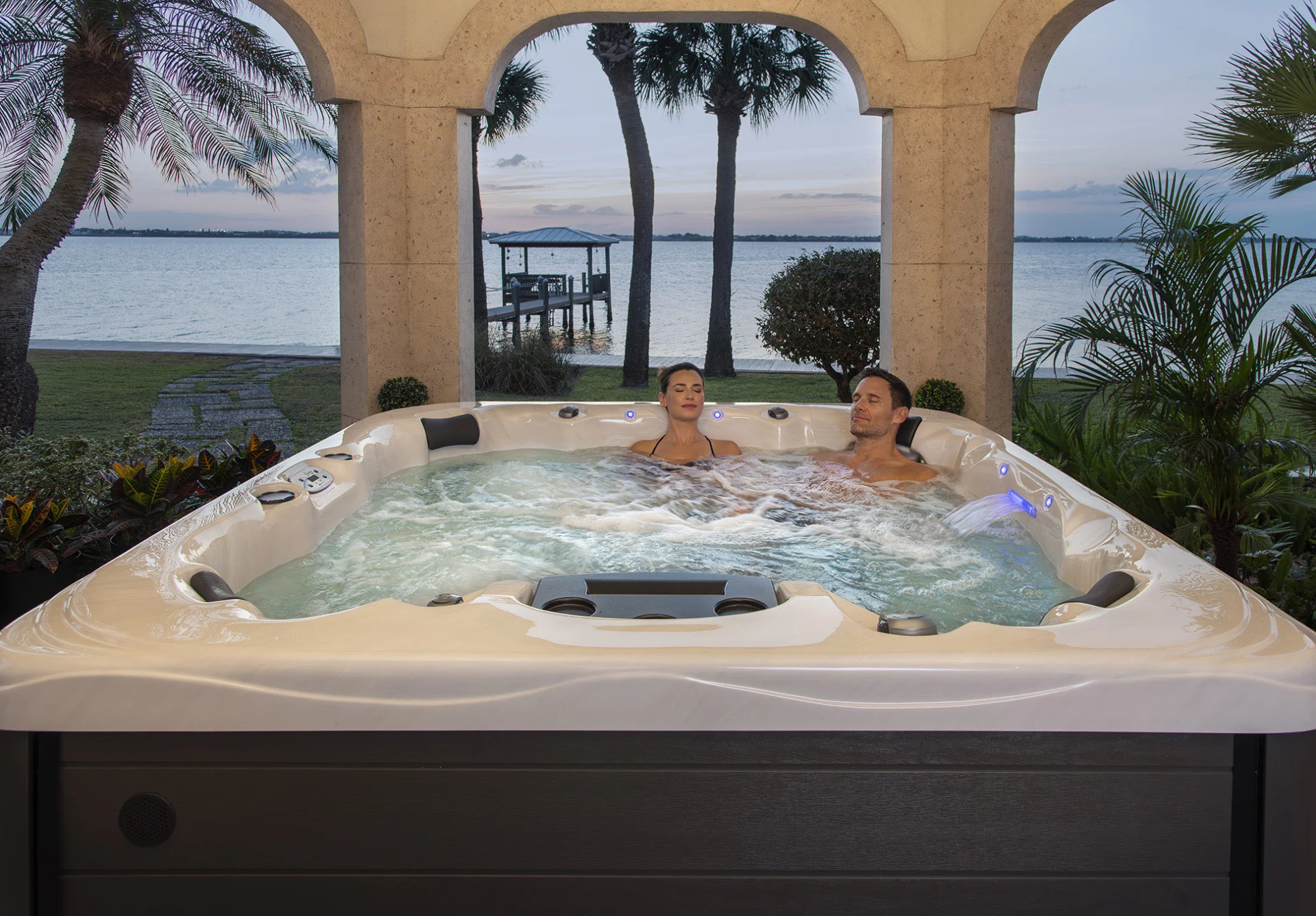 2026 Clarity Spas Couple Dusk Wide